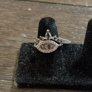 Bomb Party RBP5959 “Hidden Surprises” Smokey Grey Topaz on Rhodium Sz 6 Ring NWT